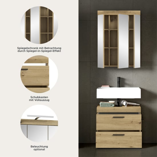 Furnilux Moderne badcombinatie spiegelkast en wastafel compacte - Image 4