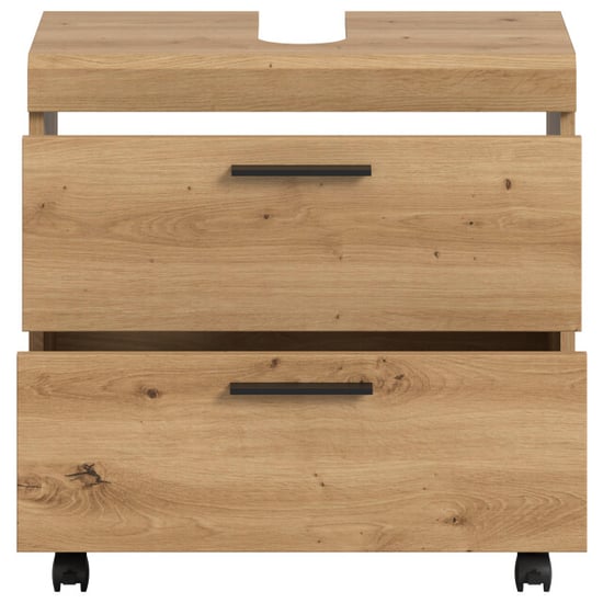 Furnilux Wastafelkast op wielen badkameropbergkast met 2 lades 60x56x34 cm - Image 4