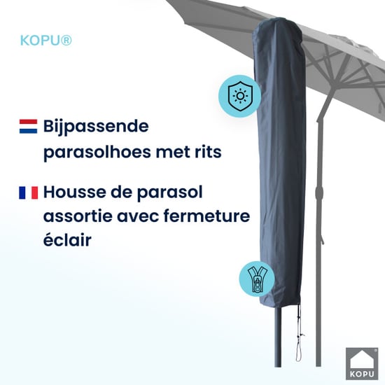 Kopu ® valencia parasol rond 300 cm met beschermhoes antraciet - Image 3