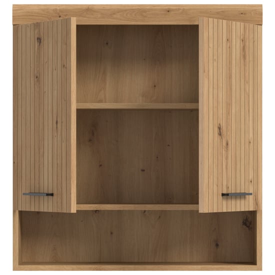 Furnilux Hoge kast met 2 deuren moderne opbergkast voor badkamer of woonkamer - - Image 5