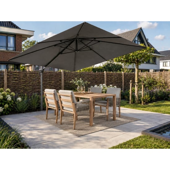 Garden Impressions Hawaii deluxe parasolset 300x300 carbon black anthracite - Image 4