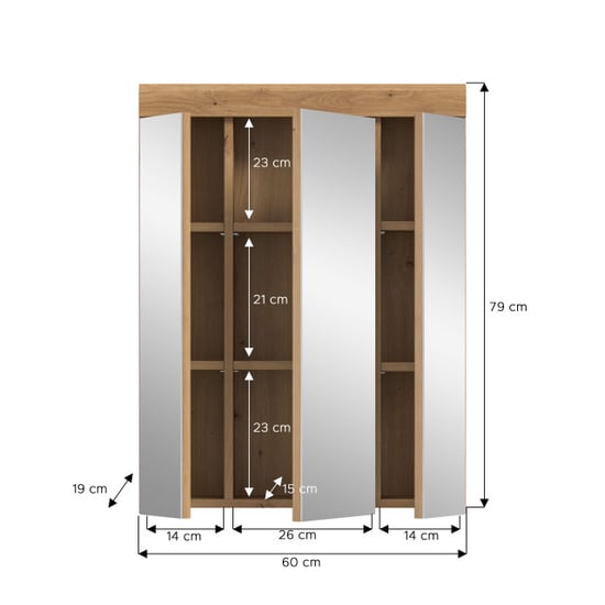 Furnilux Moderne spiegelkast voor badkamer ruime opbergkast met 3 spiegels 9 vakken - Image 6
