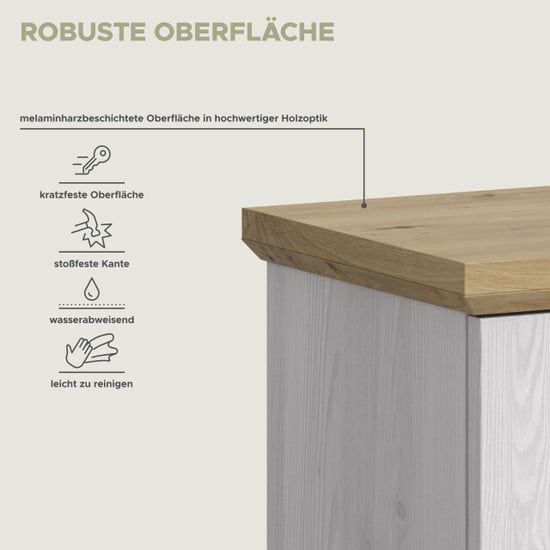 Furnilux Hoge kast breed moderne badkameropbergkast in eikenlook 74x187x34 cm - Image 6
