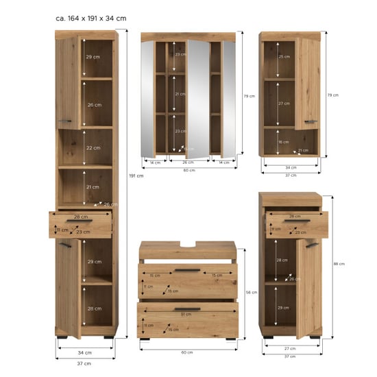 Furnilux Moderne 5-delige badcombinatie in ruime opbergkasten en spiegelkast - Image 6