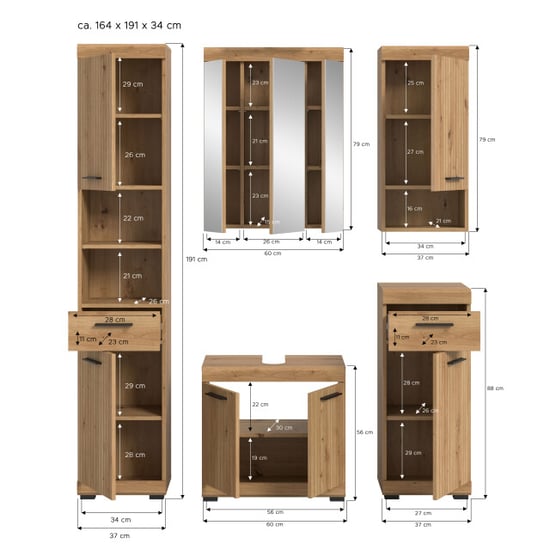 Furnilux Moderne 5-delige badcombinatie in ruime opbergkasten en spiegelkast - Image 6