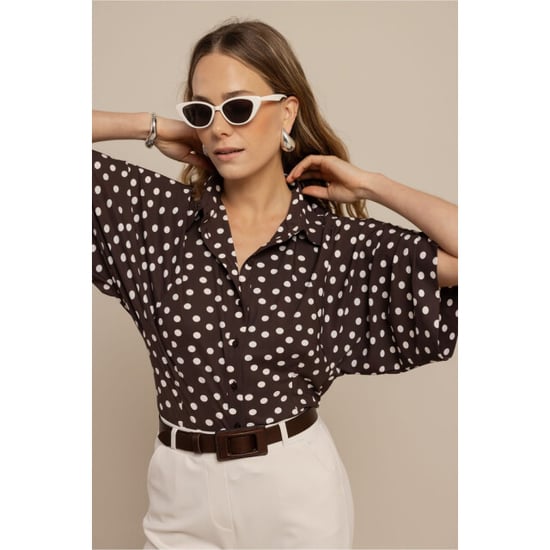 Studio Anneloes fabienne dot blouse 13937 8717 espresso/ecru - Image 3
