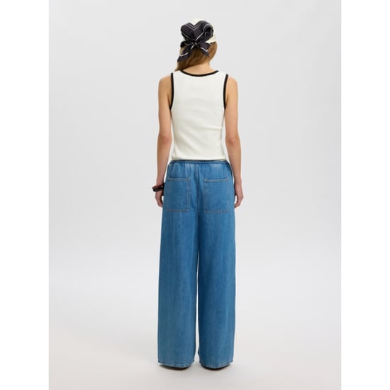 Selected Femme slwanna contrast sl top ex 16102860 snow white - Image 4