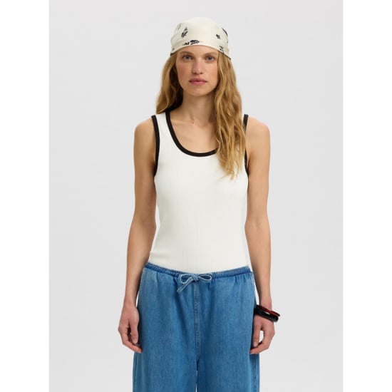 Selected Femme slwanna contrast sl top ex 16102860 snow white - Image 5