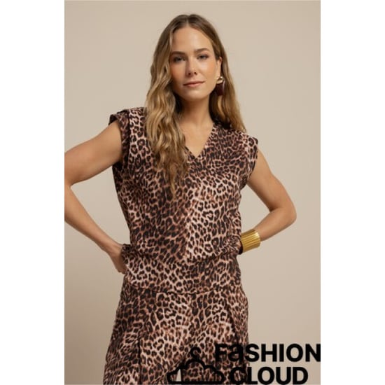 Studio Anneloes leone leopard vneck top 13959 9997 multi color - Image 5