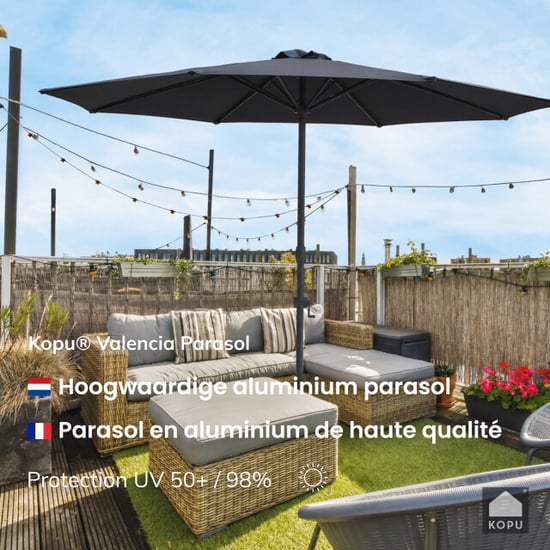 Kopu ® valencia parasol rond 300 cm met beschermhoes antraciet - Image 6