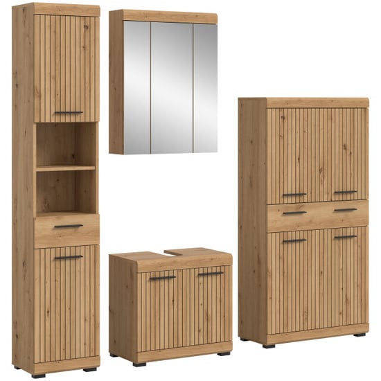 Furnilux Moderne 4-delige badcombinatie in ruime opbergkasten met wastafel en - Image 1