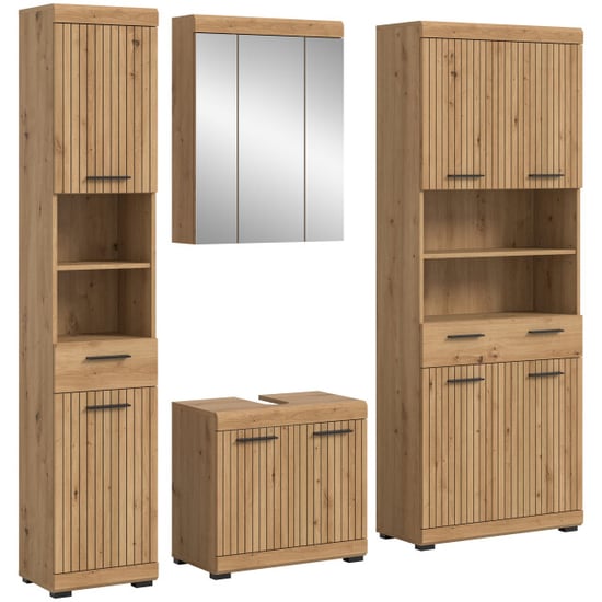 Furnilux Badcombinatie met spiegelkast 4-delige set in moderne badkamer - Image 1