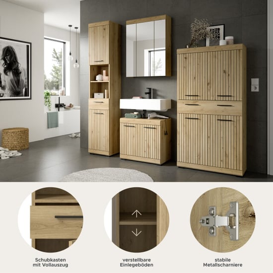 Furnilux Moderne 4-delige badcombinatie in ruime opbergkasten met wastafel en - Image 3