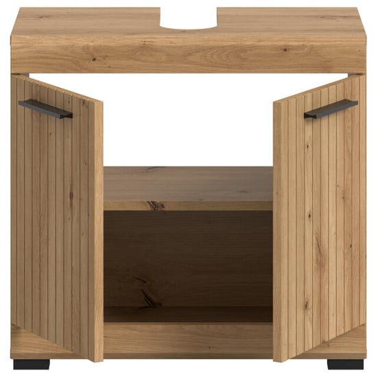 Furnilux Wastafelkast in artisan look badkamer opbergkast met 2 deuren 60 cm - Image 5