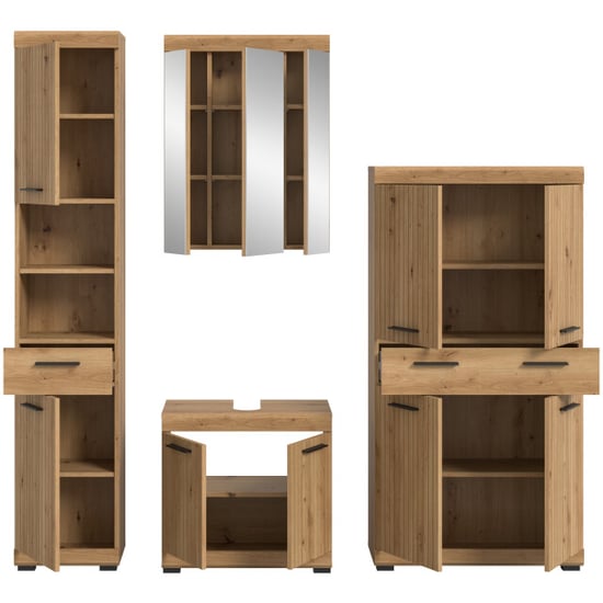 Furnilux Moderne 4-delige badcombinatie in ruime opbergkasten met wastafel en - Image 5