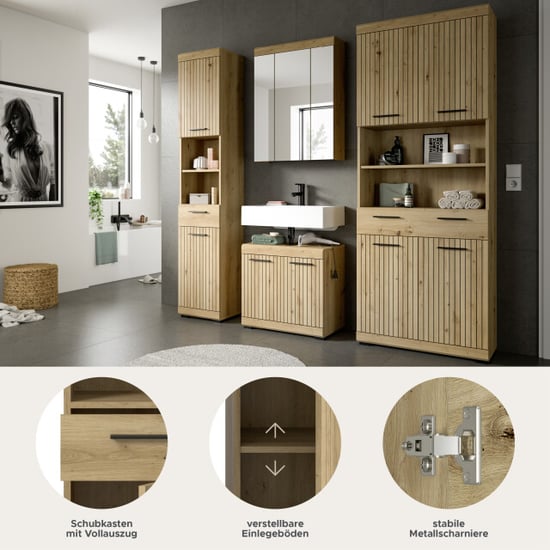 Furnilux Badcombinatie met spiegelkast 4-delige set in moderne badkamer - Image 5