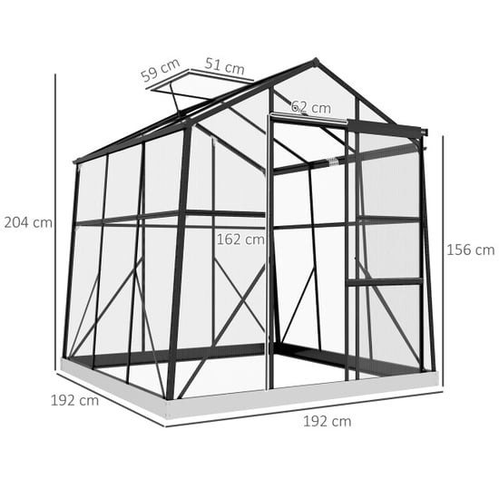 4goodz Tuinkas aluminium met polycarbonaat 192x192x203 cm - - Image 5