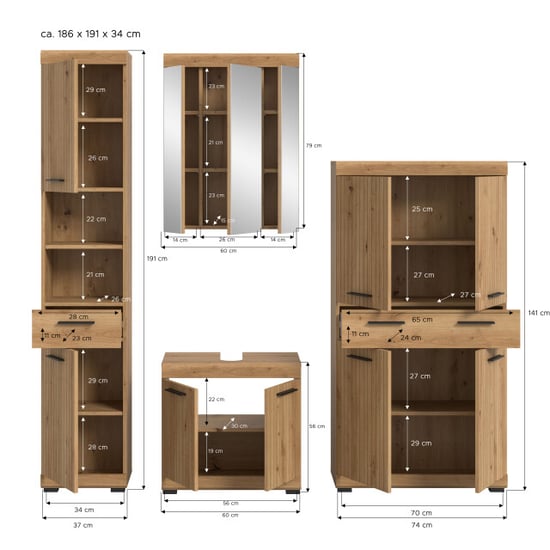 Furnilux Moderne 4-delige badcombinatie in ruime opbergkasten met wastafel en - Image 6