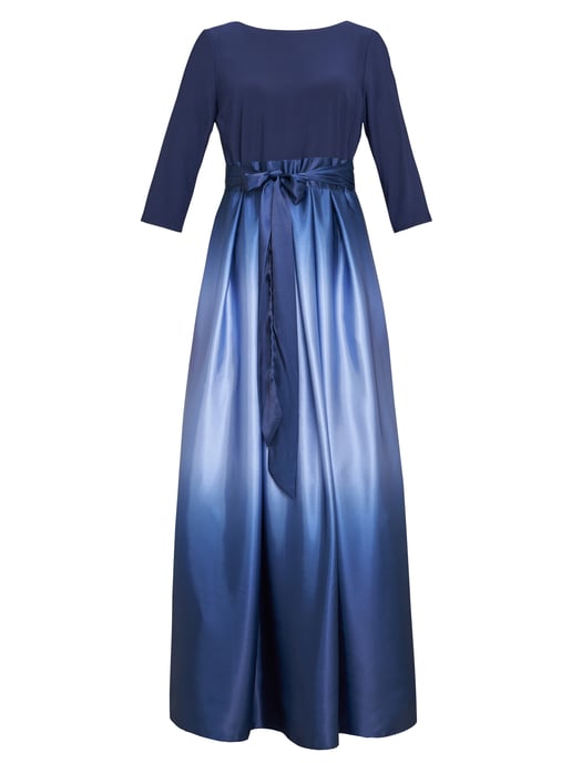 Ingrid V Neck Back Ombre Satin Maxi Dress - Image 4