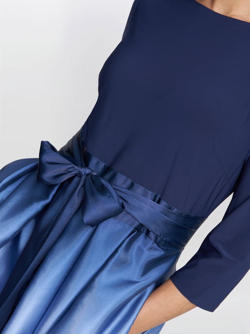 Ingrid V Neck Back Ombre Satin Maxi Dress - Image 5
