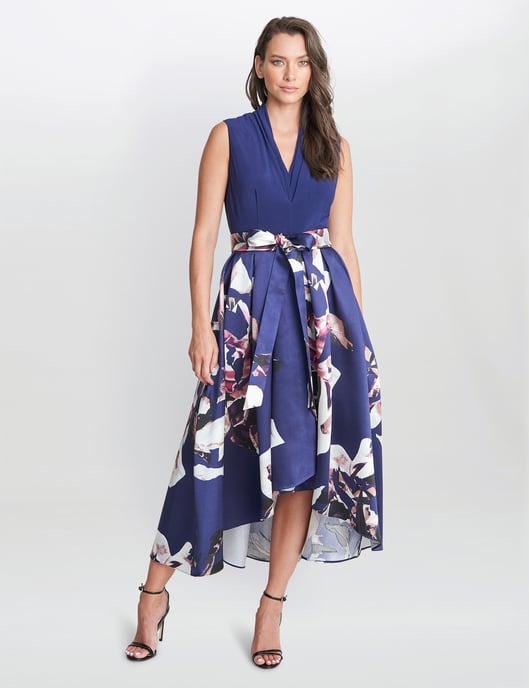 Megan Sleeveless Floral High Low Dress - Image 1