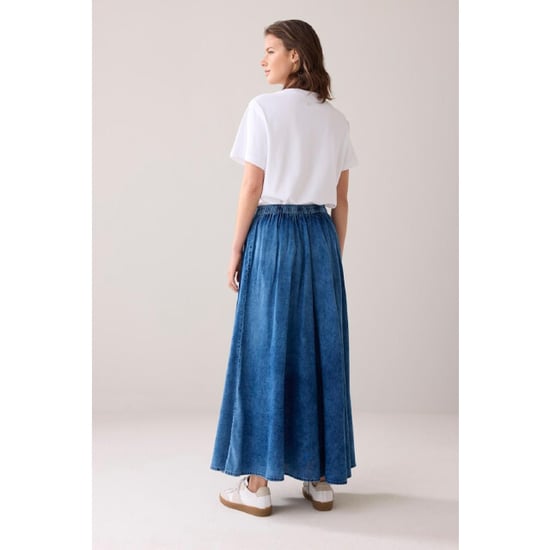 Summum 6s1335-11631 long skirt cotton indigo satee - Image 4
