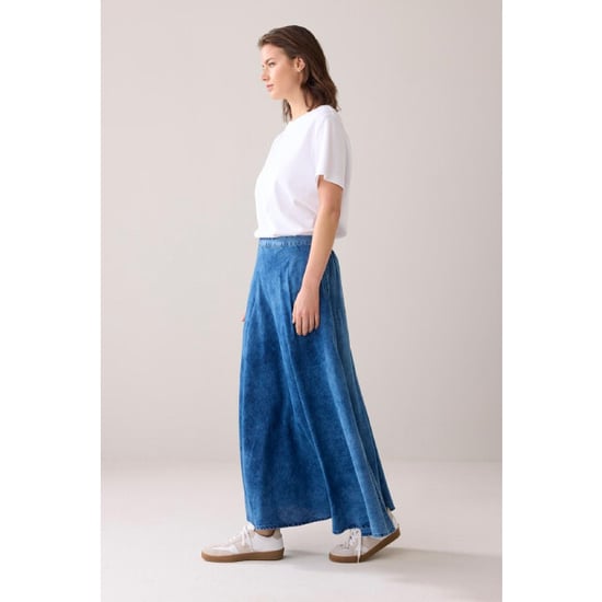 Summum 6s1335-11631 long skirt cotton indigo satee - Image 5