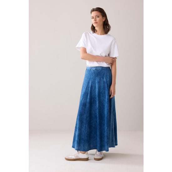 Summum 6s1335-11631 long skirt cotton indigo satee - Image 6