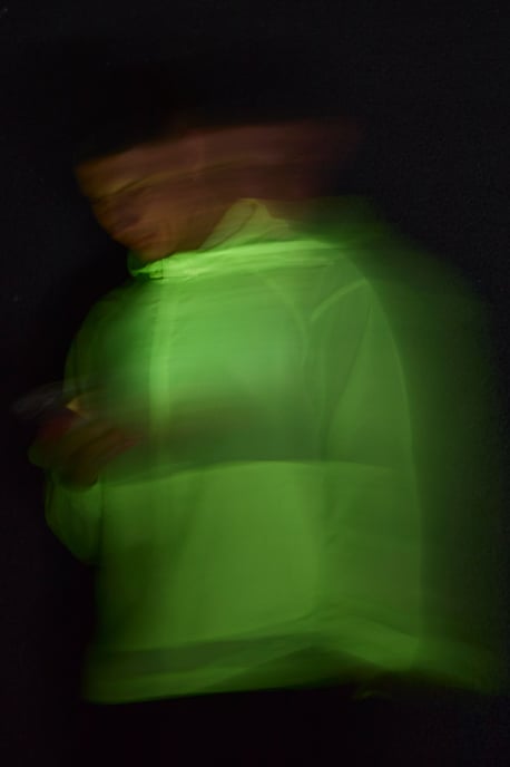 Tall Oversized Boxy Glow In The Dark Hooded Toggle Cagoule - Image 2