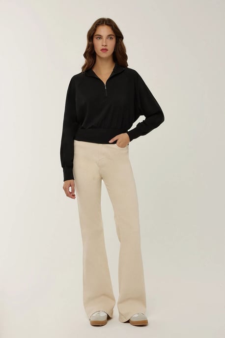 Relaxed Fit Zipper Collar Active Top - Image 2