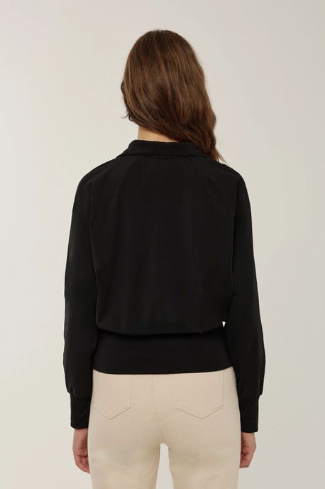 Relaxed Fit Zipper Collar Active Top - Image 4