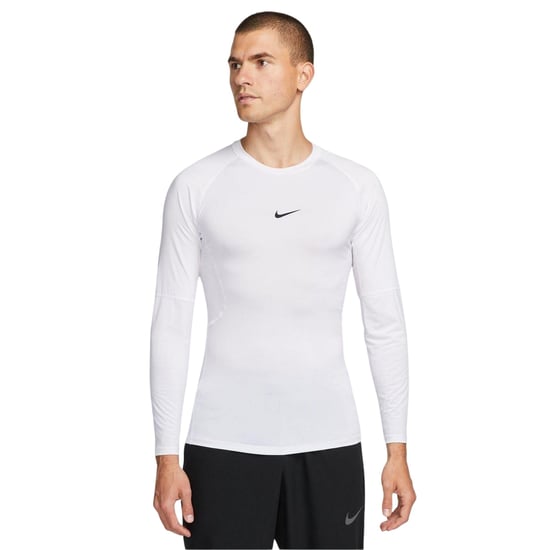 Nike Mens Pro Lettering Print Athletic Base Layer Top (Vit/Svart) - Image 1