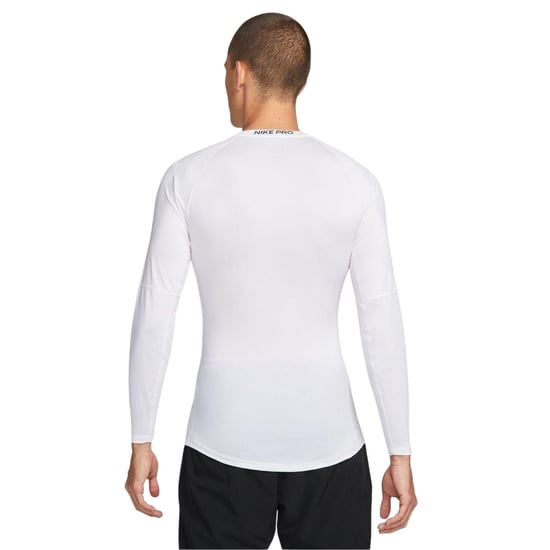 Nike Mens Pro Lettering Print Athletic Base Layer Top (Vit/Svart) - Image 2