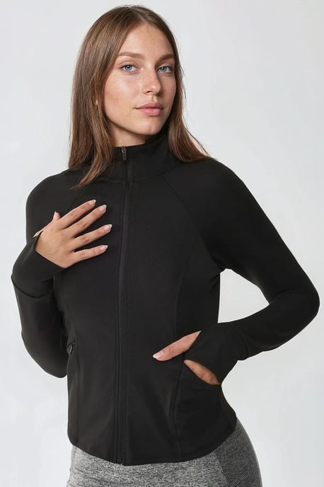 Fitted Knitted Turtleneck Active Top - Image 1