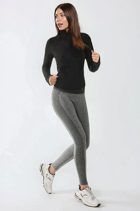 Fitted Knitted Turtleneck Active Top - Image 2