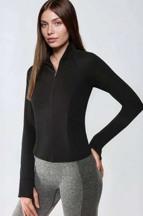 Fitted Knitted Turtleneck Active Top - Image 4