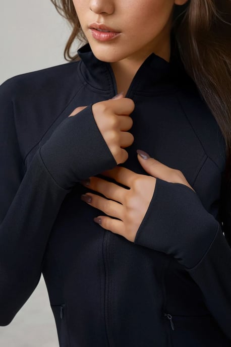 Fitted Knitted Turtleneck Active Top - Image 3