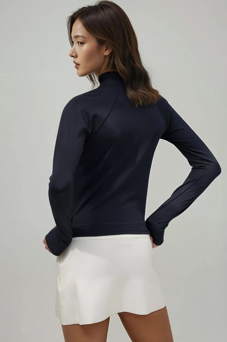 Fitted Knitted Turtleneck Active Top - Image 5