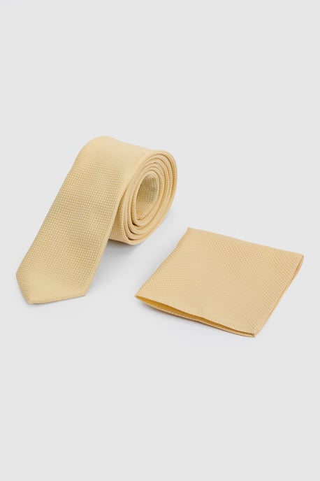 Butter Yellow Plus & Tall Tie and Pocket Square - Image 1