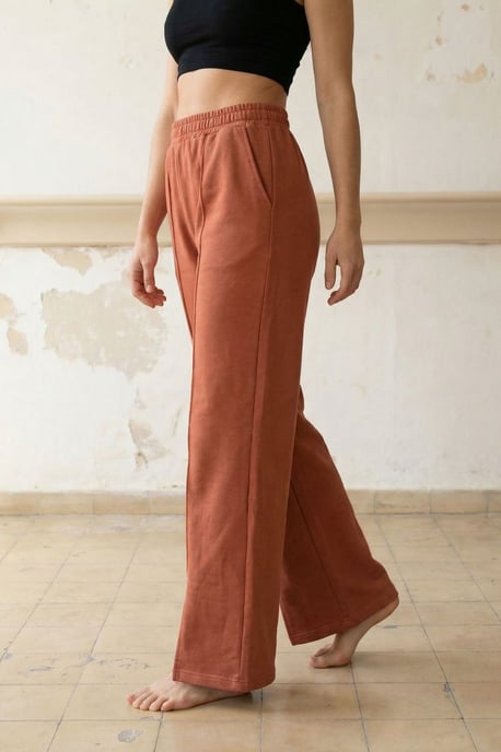 Hoge taille wijde been gebreide joggingsbroek - Image 3