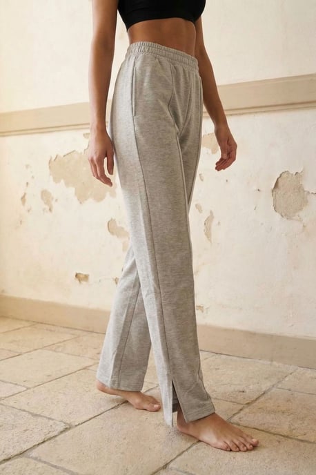 Hoge taille wijde been gebreide joggingsbroek - Image 3
