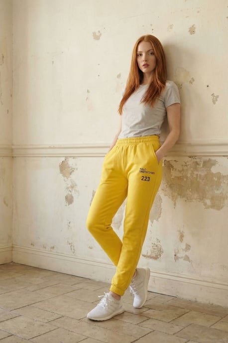 Mid-Waist Geprinte Katoen Lycra Joggingbroeken - Image 4