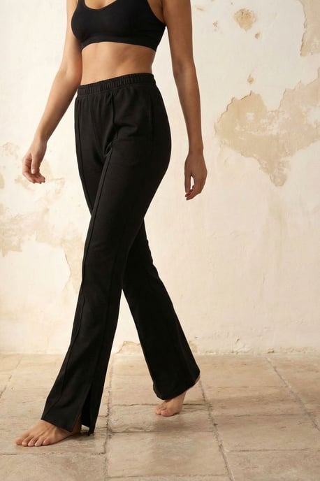 Hoge taille wijde been gebreide joggers - Image 3
