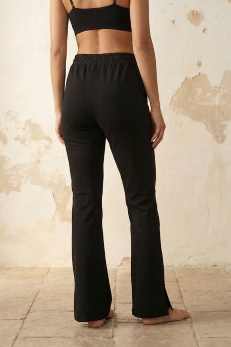 Hoge taille wijde been gebreide joggers - Image 4