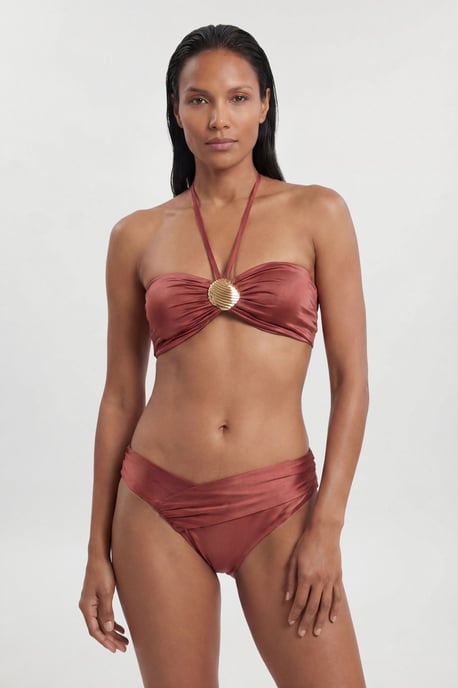 Metallic Bikini Bottom With Wrap Detail - Image 2