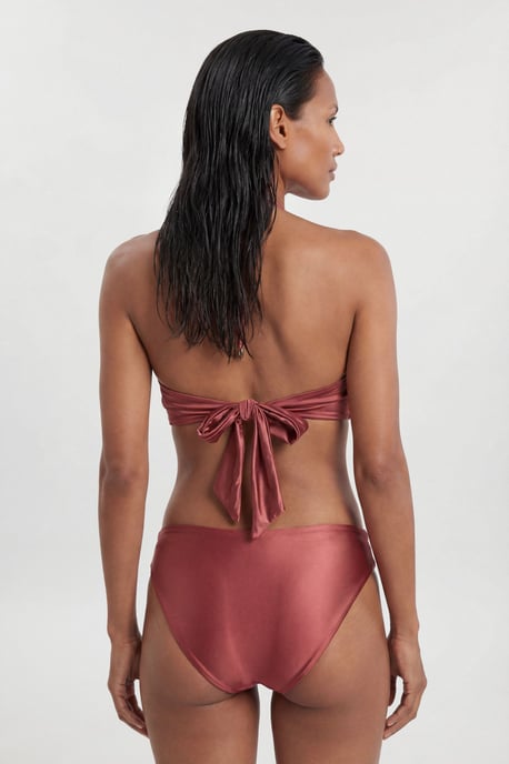 Metallic Bikini Bottom With Wrap Detail - Image 3