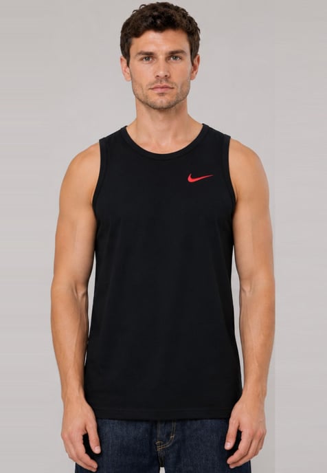 3 Pack Nike Men's Embroidered Swoosh Vest Tank Top in Black / Grey / Navy Blue - Image 2