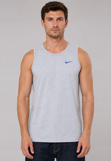 3 Pack Nike Men's Embroidered Swoosh Vest Tank Top in Black / Grey / Navy Blue - Image 4