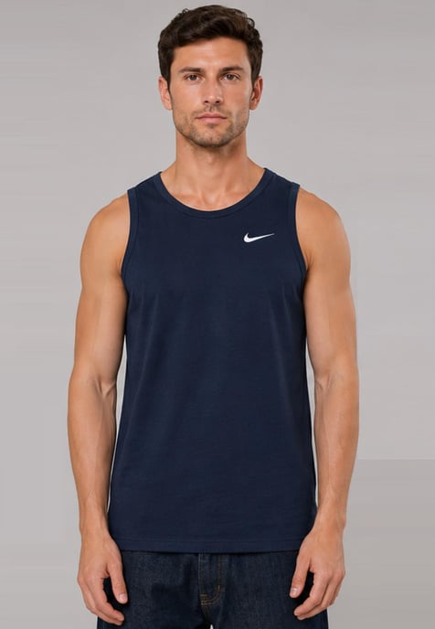 3 Pack Nike Men's Embroidered Swoosh Vest Tank Top in Black / Grey / Navy Blue - Image 6
