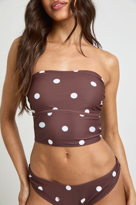 Polka Dot Tankini Bikini Top And High Leg Bikini Bottom - Image 4
